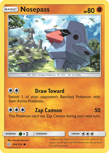 Carta Nosepass 106/236 do set Cosmic Eclipse — Pokémon TCG | Bynx
