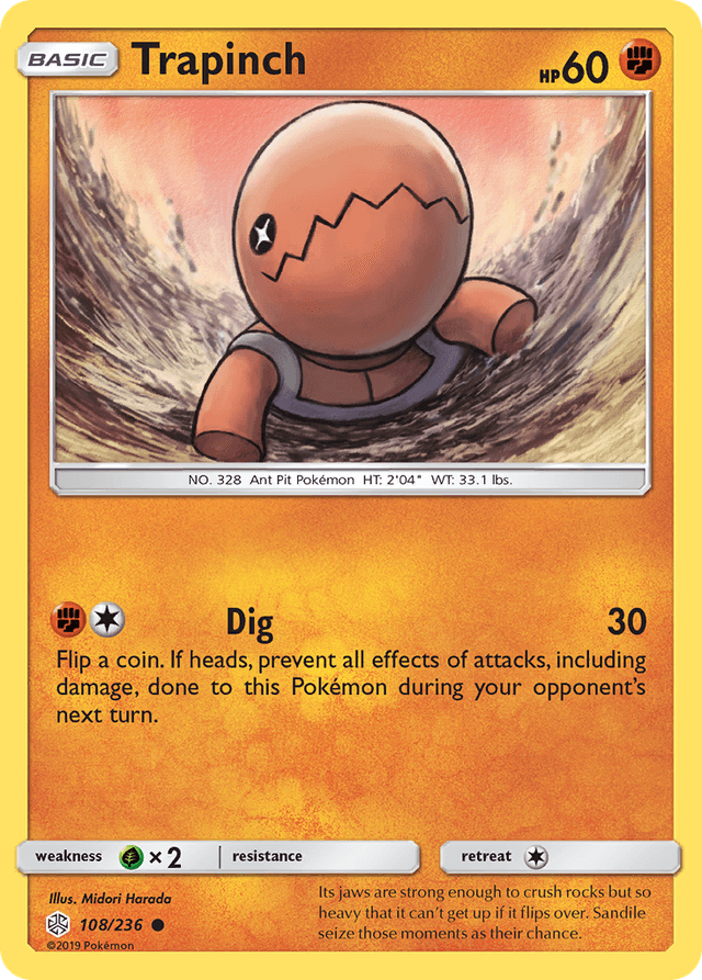 Carta Trapinch 108/236 do set Cosmic Eclipse — Pokémon TCG | Bynx