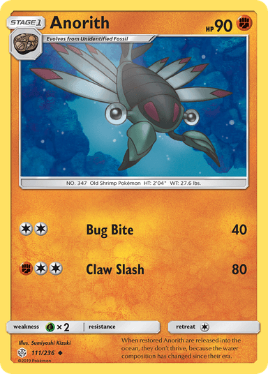 Carta Anorith 111/236 do set Cosmic Eclipse — Pokémon TCG | Bynx