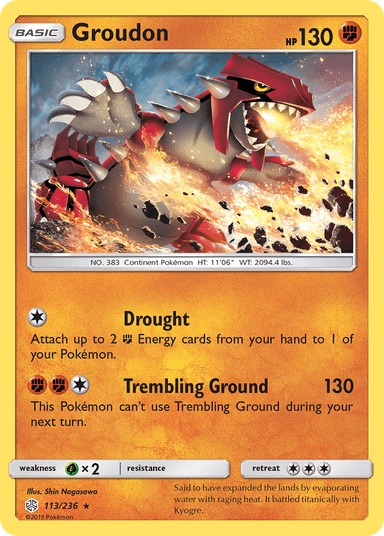 Carta Groudon 113/236 do set Cosmic Eclipse — Pokémon TCG | Bynx