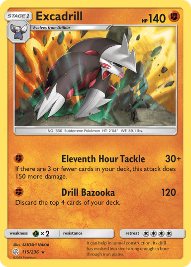 Carta Excadrill 115/236 do set Cosmic Eclipse — Pokémon TCG | Bynx