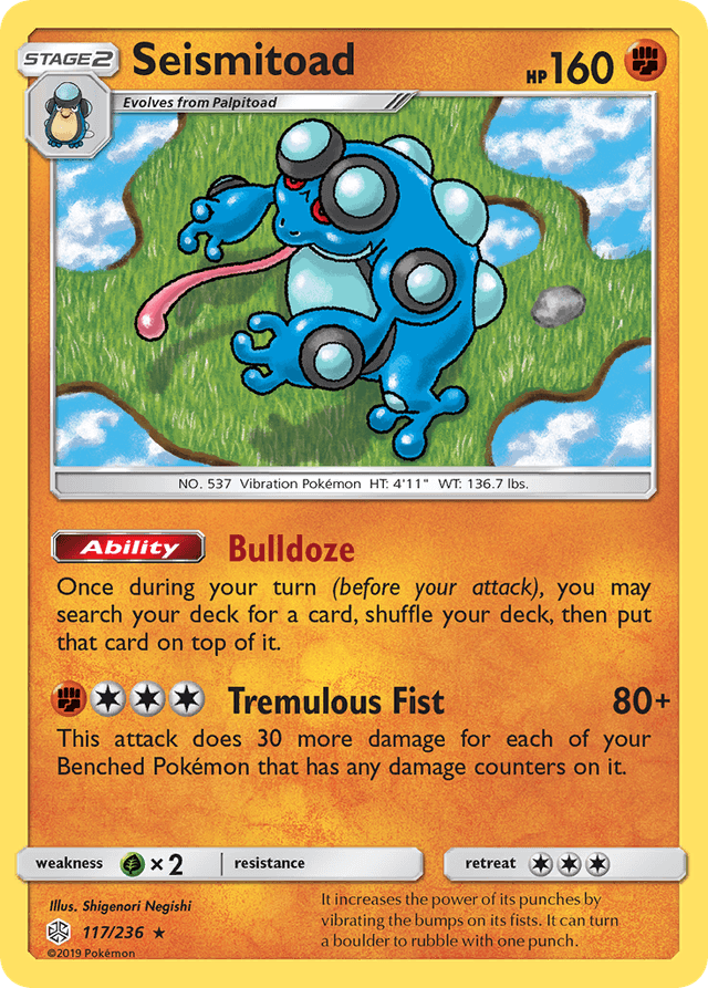 Carta Seismitoad 117/236 do set Cosmic Eclipse — Pokémon TCG | Bynx