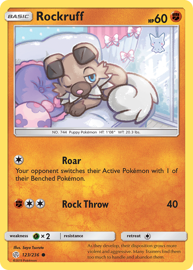 Carta Rockruff 123/236 do set Cosmic Eclipse — Pokémon TCG | Bynx