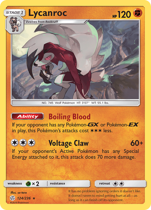 Carta Lycanroc 124/236 do set Cosmic Eclipse — Pokémon TCG | Bynx