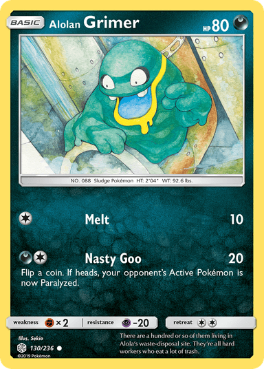 Carta Alolan Grimer 130/236 do set Cosmic Eclipse — Pokémon TCG | Bynx
