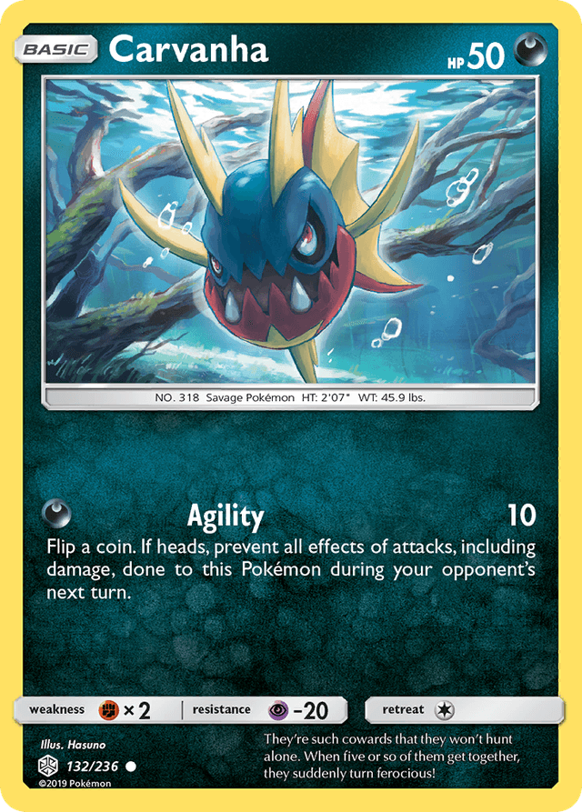 Carta Carvanha 132/236 do set Cosmic Eclipse — Pokémon TCG | Bynx