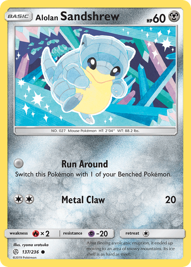 Carta Alolan Sandshrew 137/236 do set Cosmic Eclipse — Pokémon TCG | Bynx