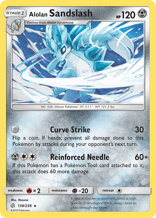 Carta Alolan Sandslash 138/236 do set Cosmic Eclipse — Pokémon TCG | Bynx