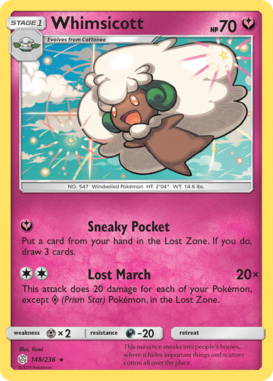 Carta Whimsicott 148/236 do set Cosmic Eclipse — Pokémon TCG | Bynx