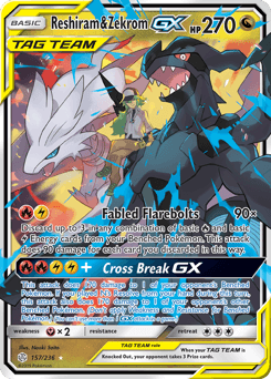 Reshiram & Zekrom-GX 157 — Cosmic Eclipse