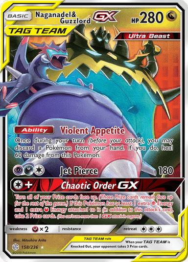 Carta Naganadel & Guzzlord-GX 158/236 do set Cosmic Eclipse — Pokémon TCG | Bynx