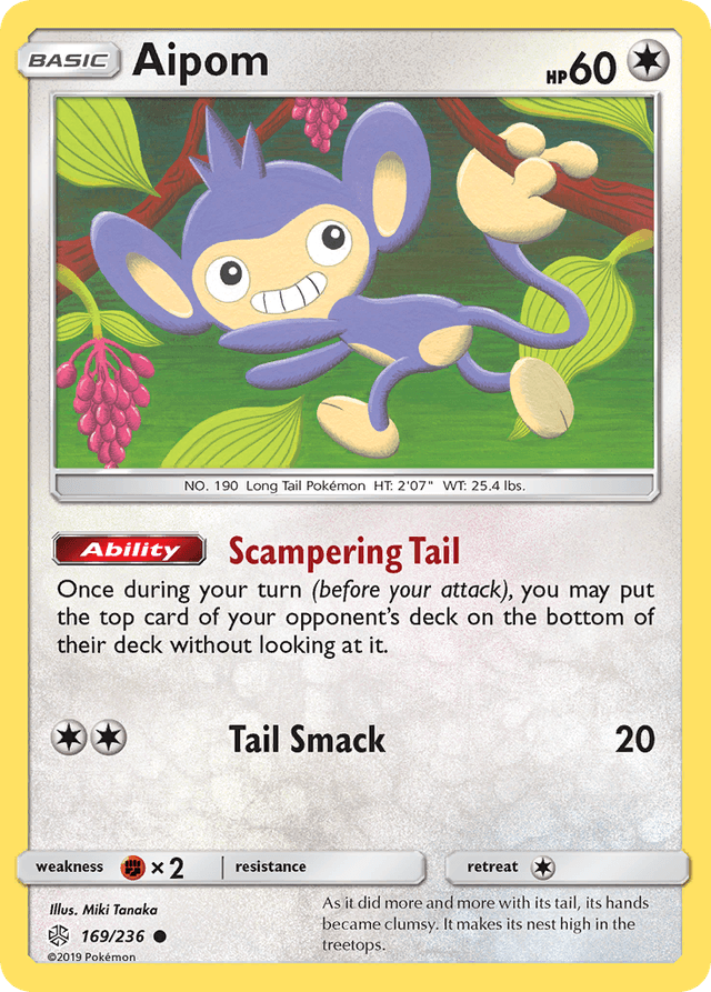 Carta Aipom 169/236 do set Cosmic Eclipse — Pokémon TCG | Bynx
