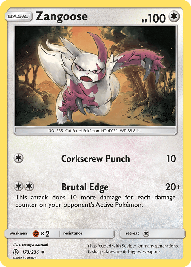 Carta Zangoose 173/236 do set Cosmic Eclipse — Pokémon TCG | Bynx