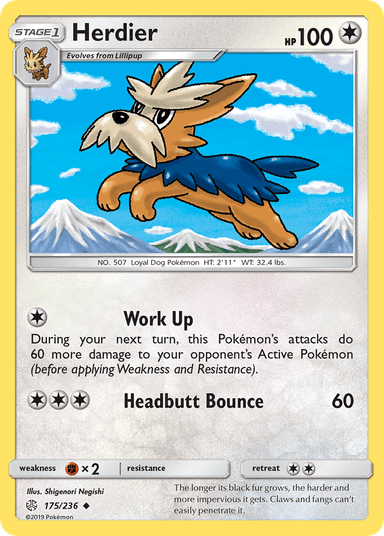 Carta Herdier 175/236 do set Cosmic Eclipse — Pokémon TCG | Bynx