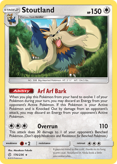 Carta Stoutland 176/236 do set Cosmic Eclipse — Pokémon TCG | Bynx