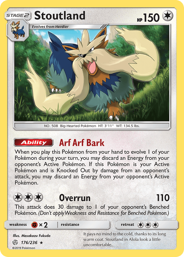 Carta Stoutland 176/236 do set Cosmic Eclipse — Pokémon TCG | Bynx