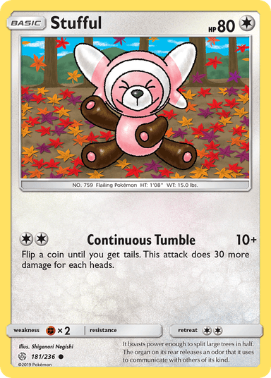 Carta Stufful 181/236 do set Cosmic Eclipse — Pokémon TCG | Bynx