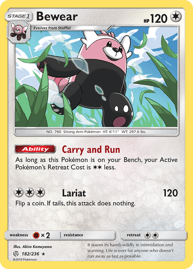 Carta Bewear 182/236 do set Cosmic Eclipse — Pokémon TCG | Bynx