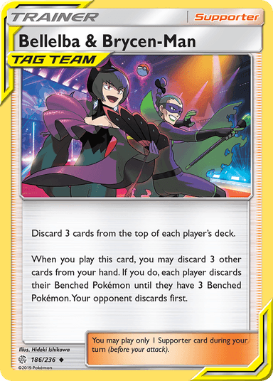 Carta Bellelba & Brycen-Man 186/236 do set Cosmic Eclipse — Pokémon TCG | Bynx