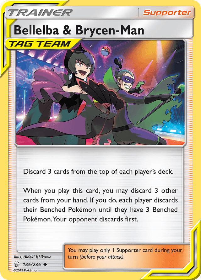 Carta Bellelba & Brycen-Man 186/236 do set Cosmic Eclipse — Pokémon TCG | Bynx