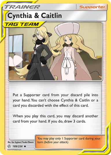 Carta Cynthia & Caitlin 189/236 do set Cosmic Eclipse — Pokémon TCG | Bynx