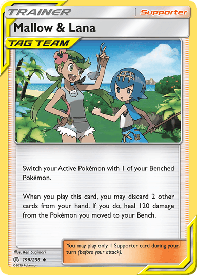Carta Mallow & Lana 198/236 do set Cosmic Eclipse — Pokémon TCG | Bynx