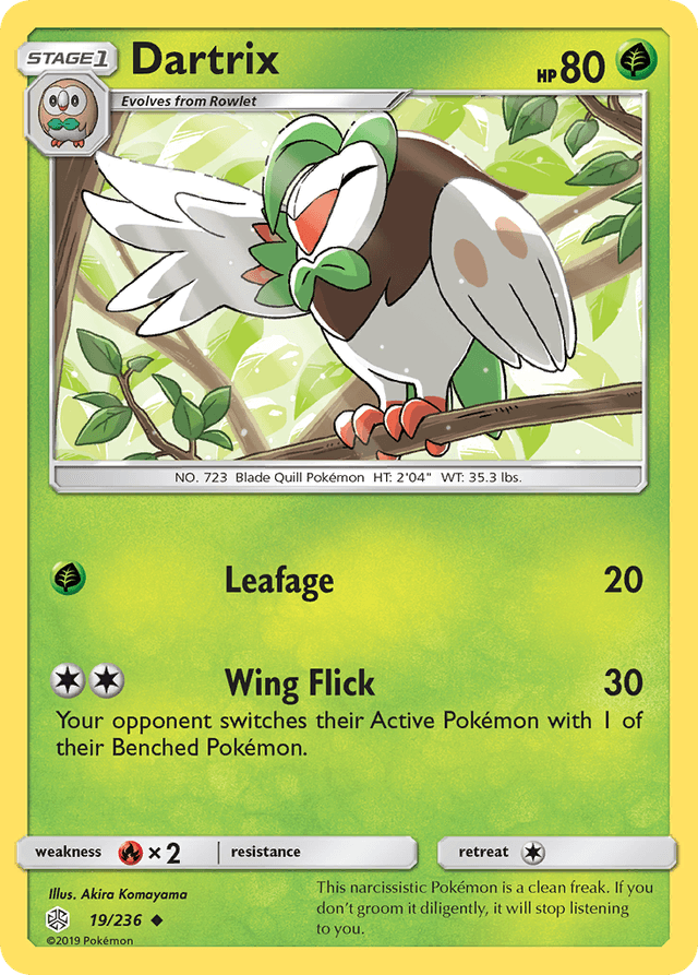 Carta Dartrix 19/236 do set Cosmic Eclipse — Pokémon TCG | Bynx