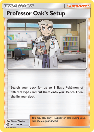 Carta Professor Oak's Setup 201/236 do set Cosmic Eclipse — Pokémon TCG | Bynx