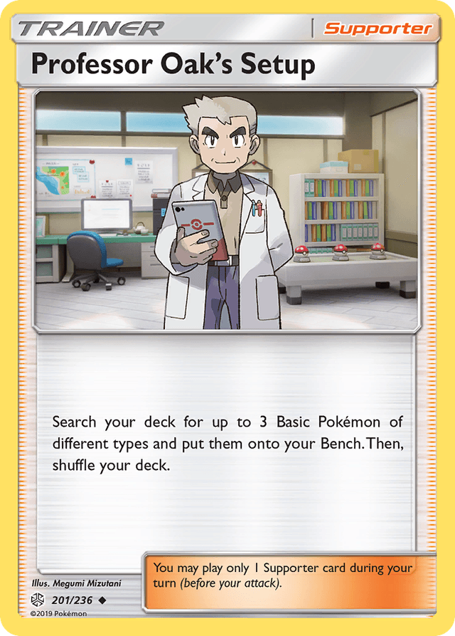 Carta Professor Oak's Setup 201/236 do set Cosmic Eclipse — Pokémon TCG | Bynx