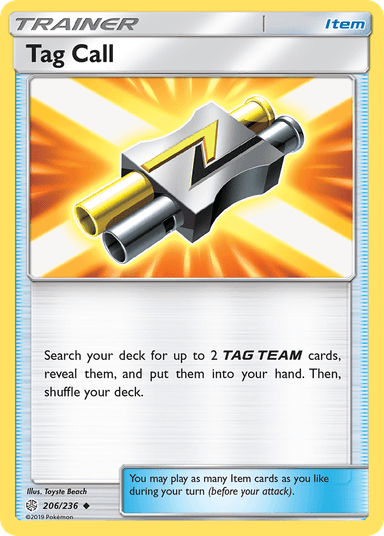 Carta Tag Call 206/236 do set Cosmic Eclipse — Pokémon TCG | Bynx