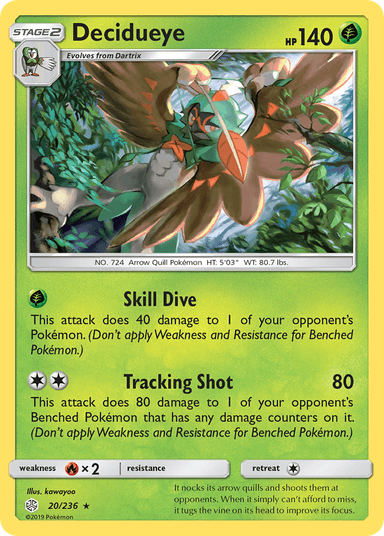 Carta Decidueye 20/236 do set Cosmic Eclipse — Pokémon TCG | Bynx