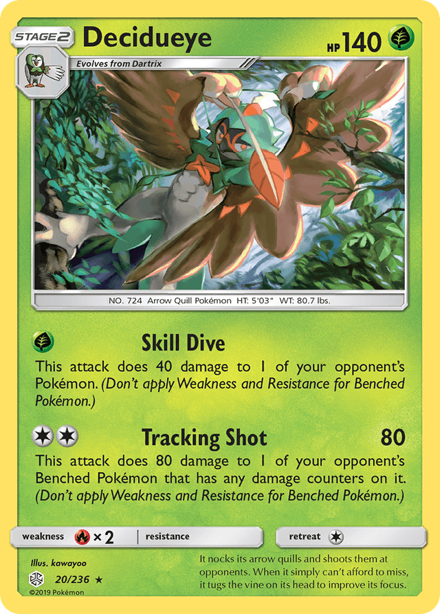 Carta Decidueye 20/236 do set Cosmic Eclipse — Pokémon TCG | Bynx