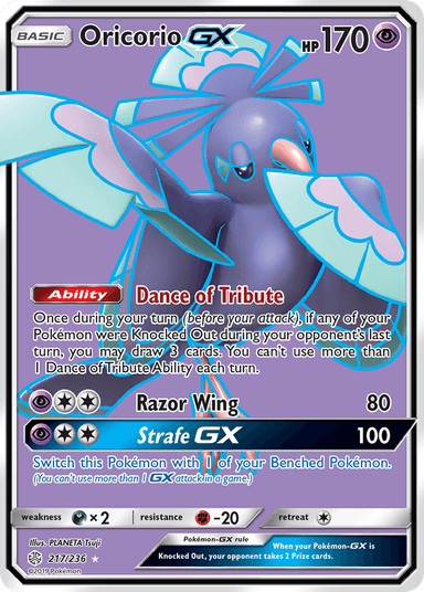 Carta Oricorio-GX 217/236 do set Cosmic Eclipse — Pokémon TCG | Bynx