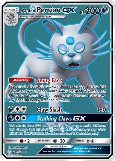Carta Alolan Persian-GX 219/236 do set Cosmic Eclipse — Pokémon TCG | Bynx