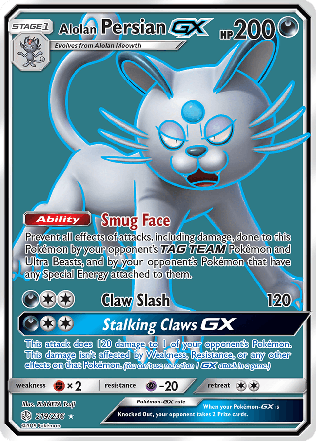 Carta Alolan Persian-GX 219/236 do set Cosmic Eclipse — Pokémon TCG | Bynx