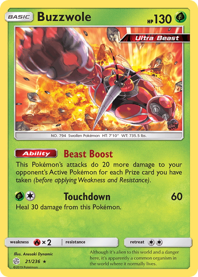 Carta Buzzwole 21/236 do set Cosmic Eclipse — Pokémon TCG | Bynx