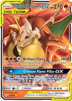 Charizard & Braixen-GX 22 — Cosmic Eclipse