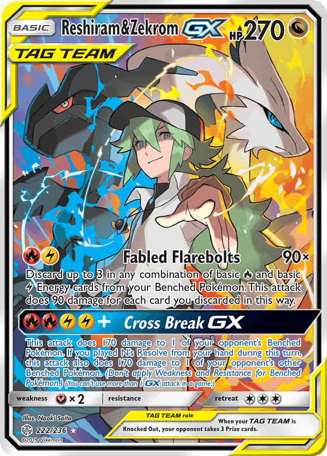 Carta Reshiram & Zekrom-GX 222/236 do set Cosmic Eclipse — Pokémon TCG | Bynx