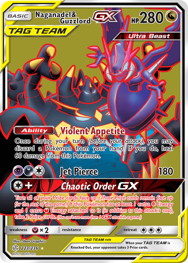 Carta Naganadel & Guzzlord-GX 223/236 do set Cosmic Eclipse — Pokémon TCG | Bynx