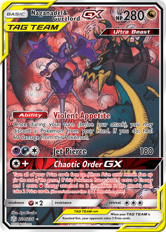 Carta Naganadel & Guzzlord-GX 224/236 do set Cosmic Eclipse — Pokémon TCG | Bynx