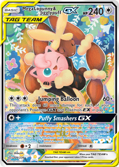 Carta Mega Lopunny & Jigglypuff-GX 226 do set Cosmic Eclipse — Pokémon TCG | Bynx