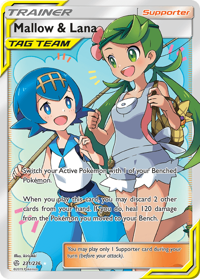 Carta Mallow & Lana 231/236 do set Cosmic Eclipse — Pokémon TCG | Bynx