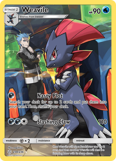 Carta Weavile 238/236 do set Cosmic Eclipse — Pokémon TCG | Bynx