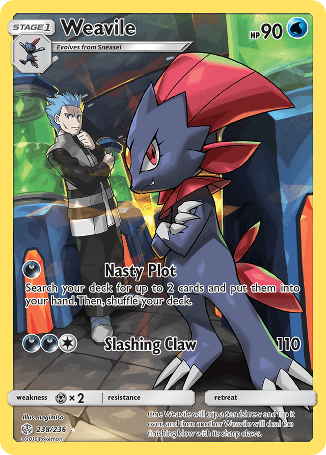 Carta Weavile 238/236 do set Cosmic Eclipse — Pokémon TCG | Bynx