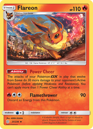 Carta Flareon 25/236 do set Cosmic Eclipse — Pokémon TCG | Bynx