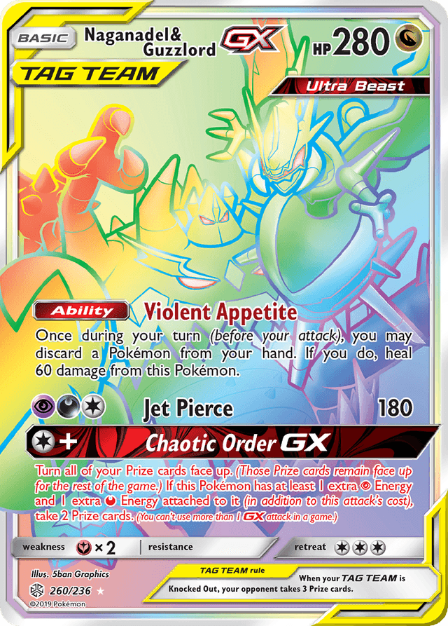 Carta Naganadel & Guzzlord-GX 260/236 do set Cosmic Eclipse — Pokémon TCG | Bynx