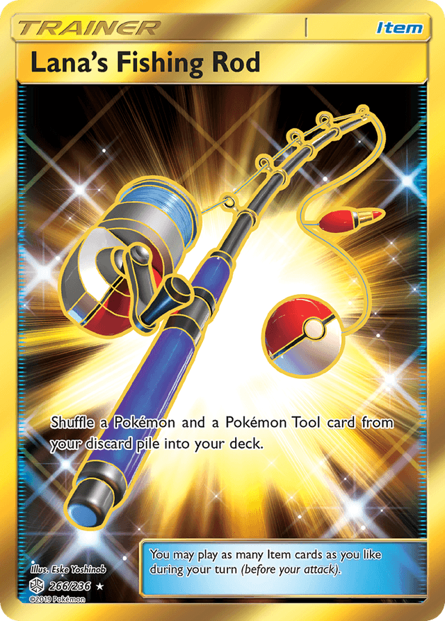 Carta Lana's Fishing Rod 266/236 do set Cosmic Eclipse — Pokémon TCG | Bynx