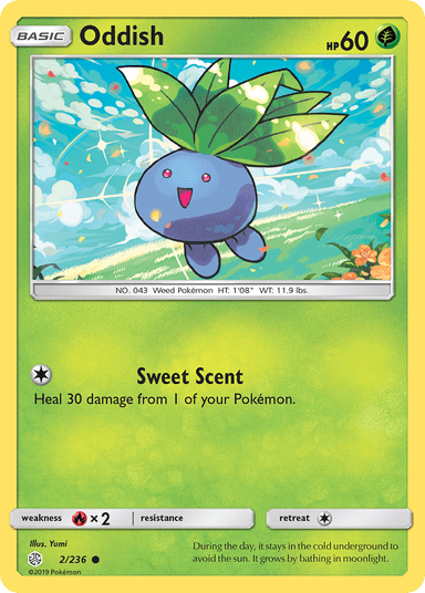 Carta Oddish 2/236 do set Cosmic Eclipse — Pokémon TCG | Bynx