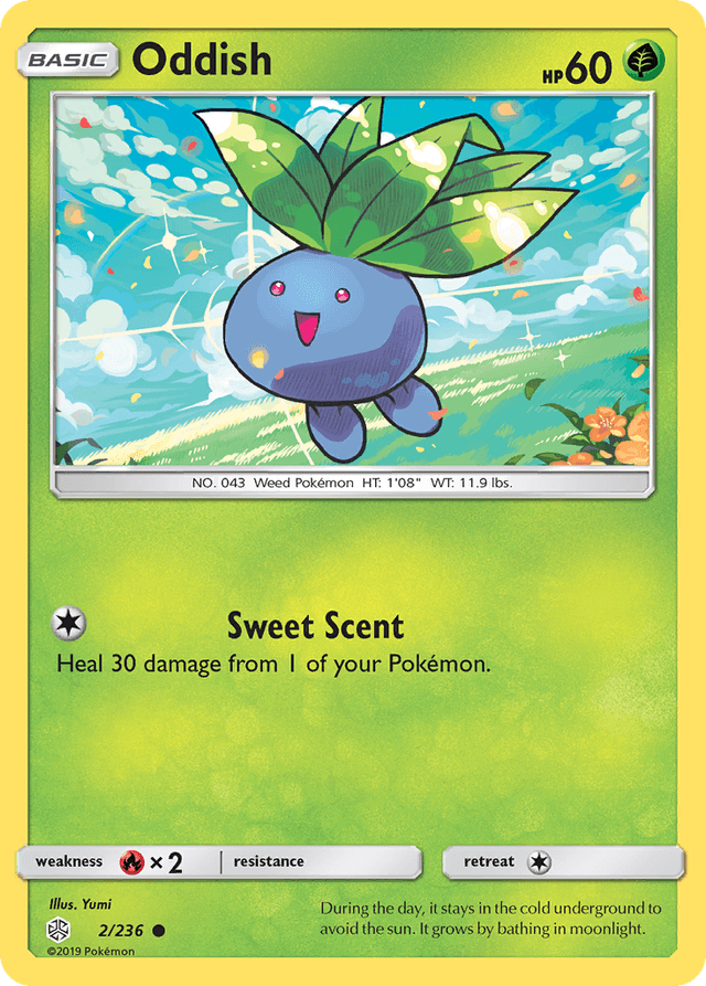 Carta Oddish 2/236 do set Cosmic Eclipse — Pokémon TCG | Bynx