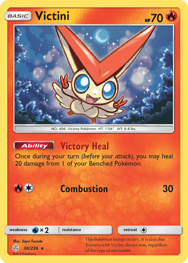 Carta Victini 30/236 do set Cosmic Eclipse — Pokémon TCG | Bynx